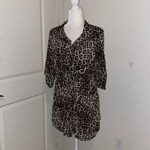 Preowned Style & Co animal print babydoll top